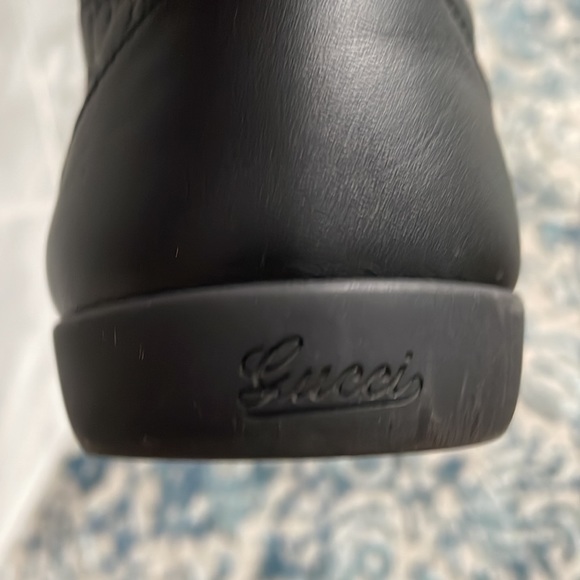 GUCCI Authentic Black Leather High Top Women’s Sneakers with box - Picture 12 of 15